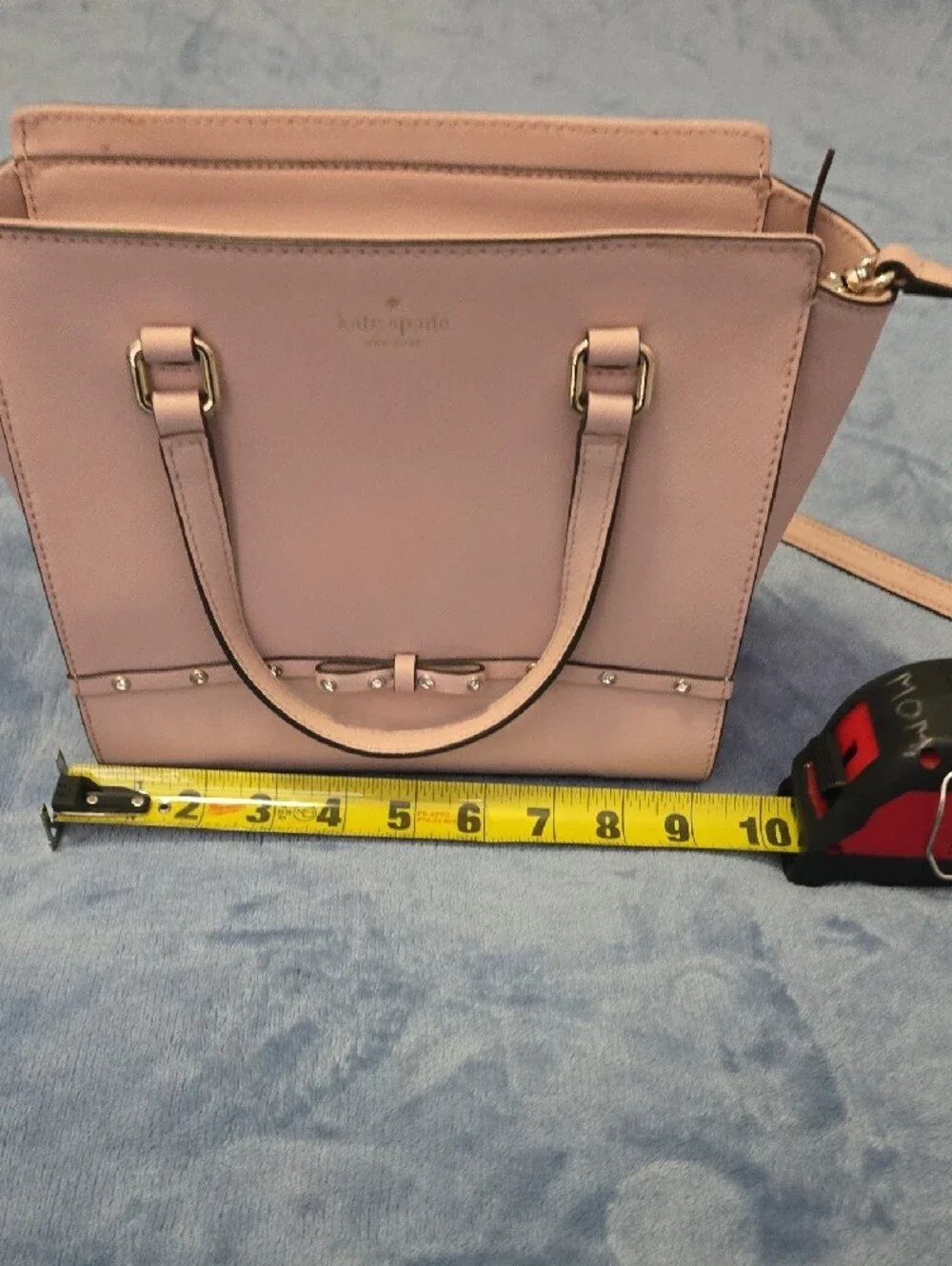 kate spade Laurel Way Jeweled Small blush pink satchel with gold hardware